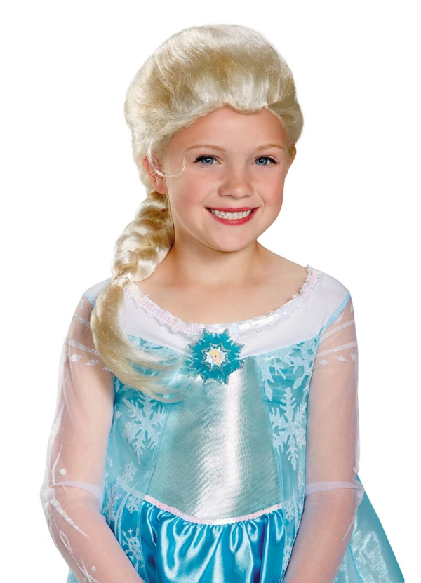 Children's Frozen Elsa Beige Costume with Wig