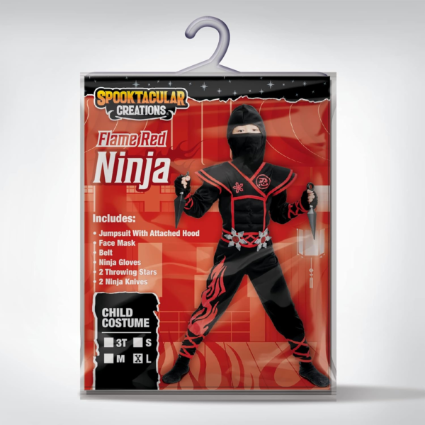 Red Ninja Muscle Costume Boys (12-14 Yrs) - Image 6