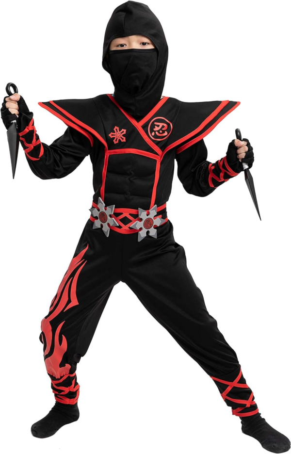 Red Ninja Muscle Costume Boys (12-14 Yrs)