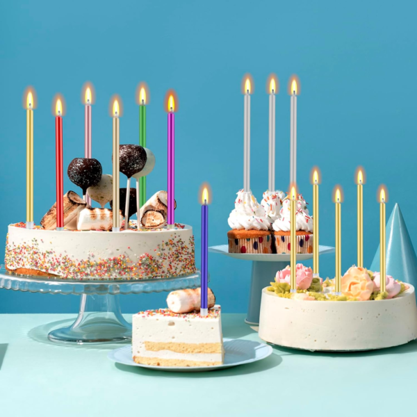 48 Pcs Long Birthday Candles (Multicolor) - Image 3