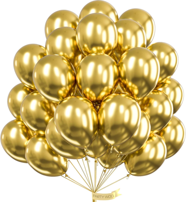 50 Pcs 12 Inch Gold Metallic Balloons