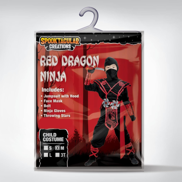 Red Ninja Muscle Costume Child (3-4 Yrs) - Image 6