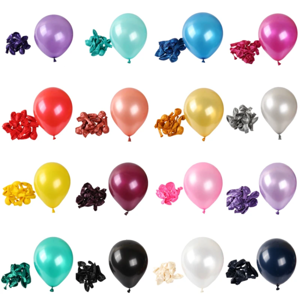 10/20/30Pcs 10/12 Inch Multi Color Pearl Mix Latex Balloon (Air/Helium) - Image 2