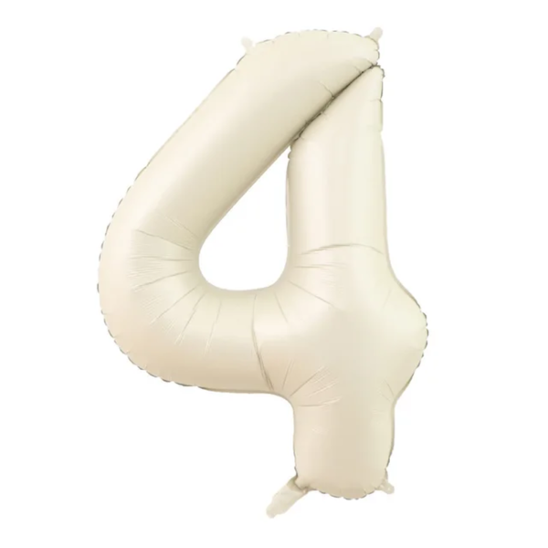 40 Inch Brown, Beige & Cream Number Balloons (Air/Helium) - Image 5
