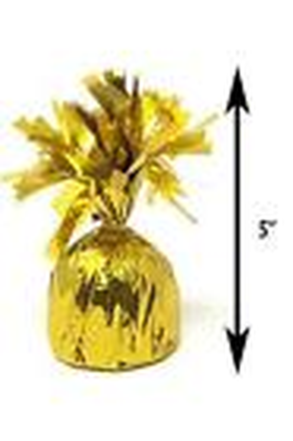 5" Gold Metallic Wrapped Balloon Weights - Image 3