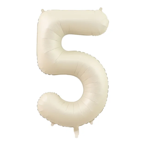 40 Inch Brown, Beige & Cream Number Balloons (Air/Helium) - Image 6