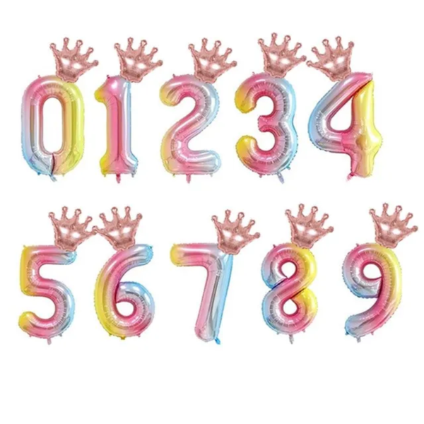 2Pcs 32Inch Rose Gold Number Foil Balloons for Children Birthday Party Decorations Rainbow Silver 0-9 Digit Inflated Air Balloon - Image 12
