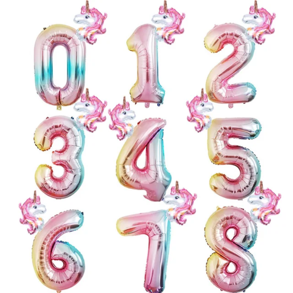 2Pcs 32Inch Rose Gold Number Foil Balloons for Children Birthday Party Decorations Rainbow Silver 0-9 Digit Inflated Air Balloon - Image 8