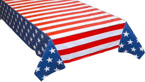 2 Pack of American Flag Plastic Table Covers(54”X72”) - Image 3