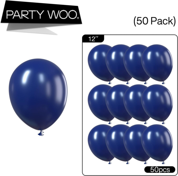 50 Pcs 12 Inch Pearl Navy Blue Balloons - Image 5