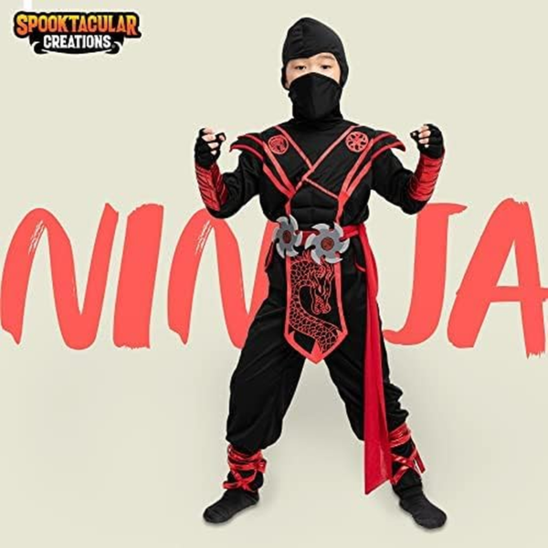 Red Ninja Muscle Costume Child (3-4 Yrs) - Image 2