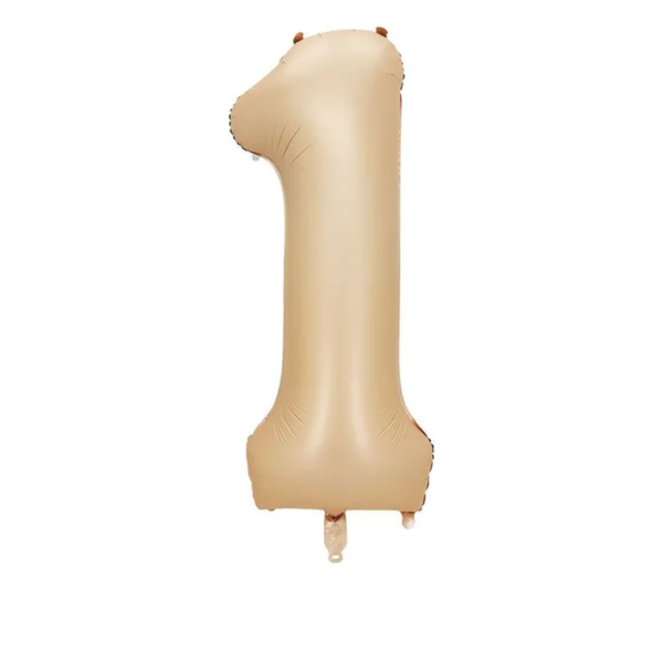 40 Inch Brown, Beige & Cream Number Balloons (Air/Helium) - Image 12