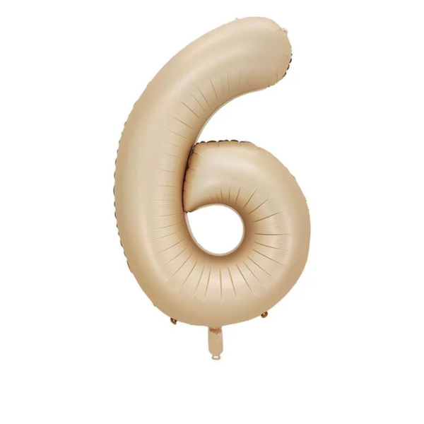 40 Inch Brown, Beige & Cream Number Balloons (Air/Helium) - Image 16