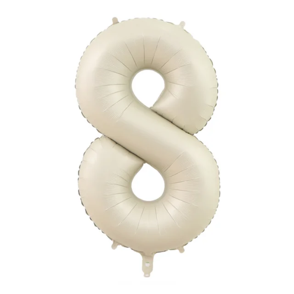 40 Inch Brown, Beige & Cream Number Balloons (Air/Helium) - Image 9