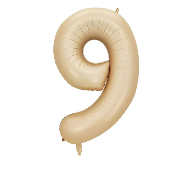 40 Inch Brown, Beige & Cream Number Balloons (Air/Helium) - Image 19
