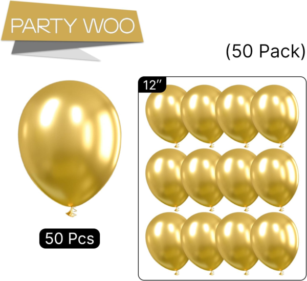 50 Pcs 12 Inch Gold Metallic Balloons - Image 8