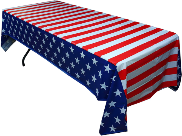 2 Pack of American Flag Plastic Table Covers(54”X72”) - Image 2