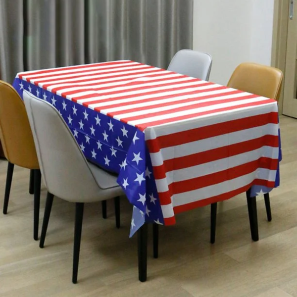 2 Pack of American Flag Plastic Table Covers(54”X72”) - Image 4