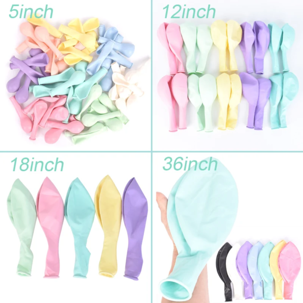 5/10/36 Inch Multicolor Pastel Candy Balloons - Image 4