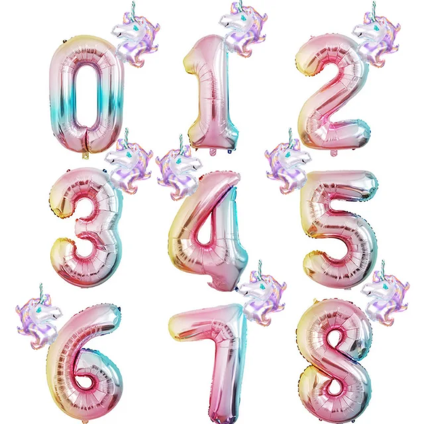 2Pcs 32Inch Rose Gold Number Foil Balloons for Children Birthday Party Decorations Rainbow Silver 0-9 Digit Inflated Air Balloon - Image 10