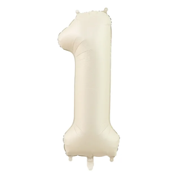 40 Inch Brown, Beige & Cream Number Balloons (Air/Helium) - Image 2