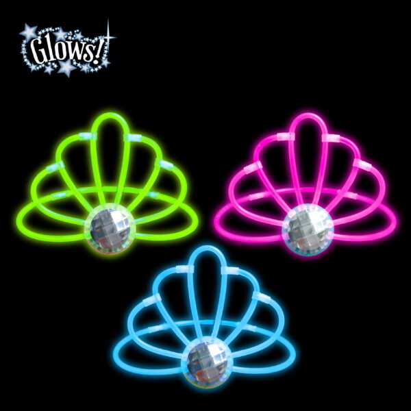 3 Count Glow Stick Crowns with Gem