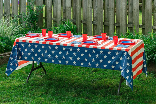 2 Pack of American Flag Plastic Table Covers(54”X72”) - Image 5