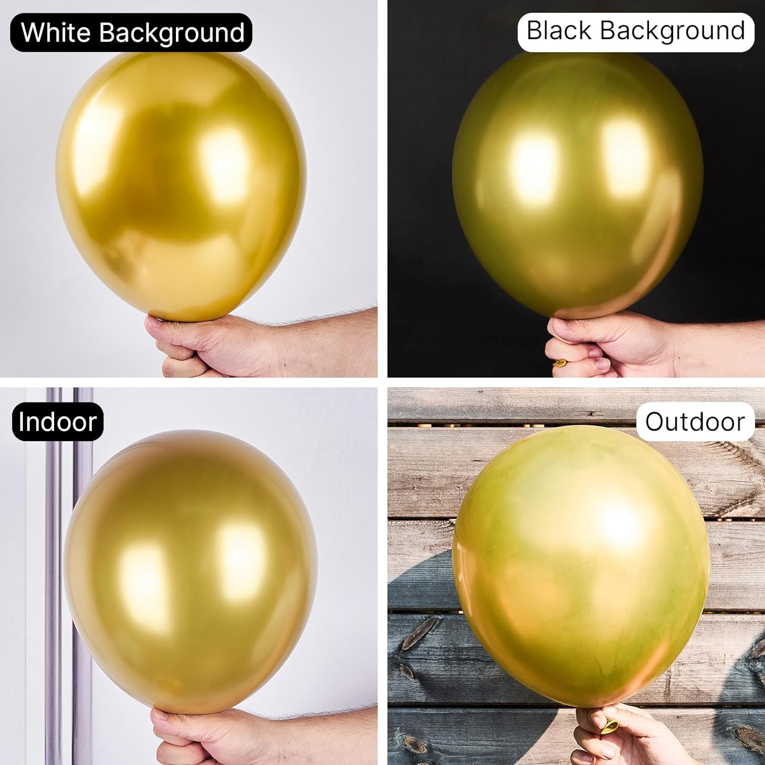 50 Pcs 12 Inch Gold Metallic Balloons - thepartycolors.com