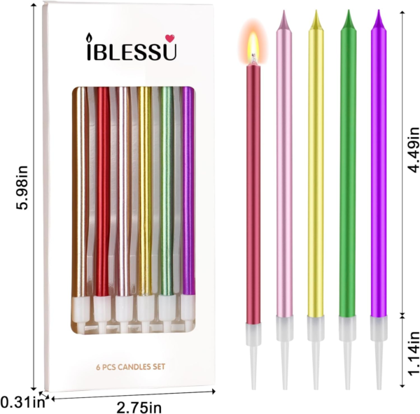 48 Pcs Long Birthday Candles (Multicolor) - Image 2