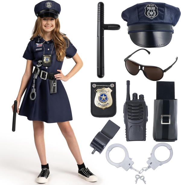 Girl Police Officer Costume (8-10Yrs) - Image 3