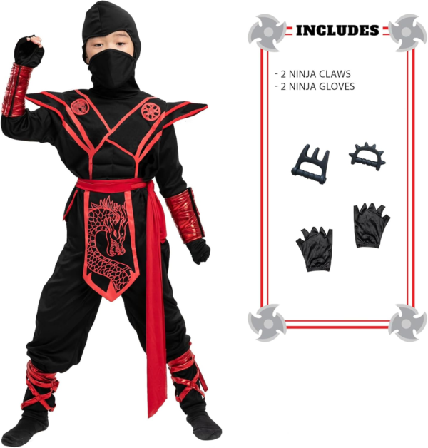 Red Ninja Muscle Costume Child (3-4 Yrs) - Image 3