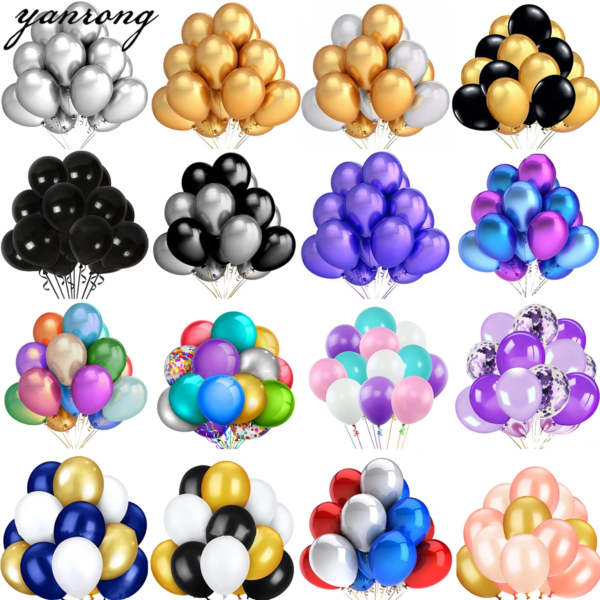 10/20/30Pcs 10/12 Inch Multi Color Pearl Mix Latex Balloon (Air/Helium) - Image 2