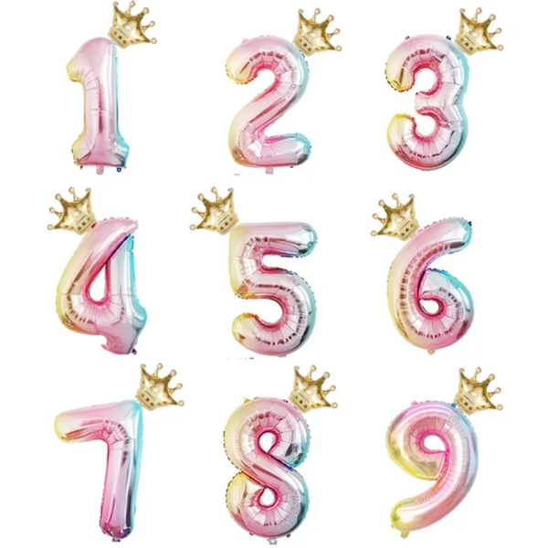 2Pcs 32Inch Rose Gold Number Foil Balloons for Children Birthday Party Decorations Rainbow Silver 0-9 Digit Inflated Air Balloon - Image 11