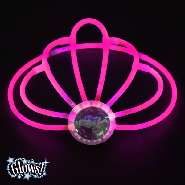 3 Count Glow Stick Crowns with Gem - Image 5
