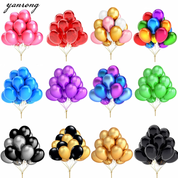10/20/30Pcs 10/12 Inch Multi Color Pearl Mix Latex Balloon (Air/Helium) - Image 3