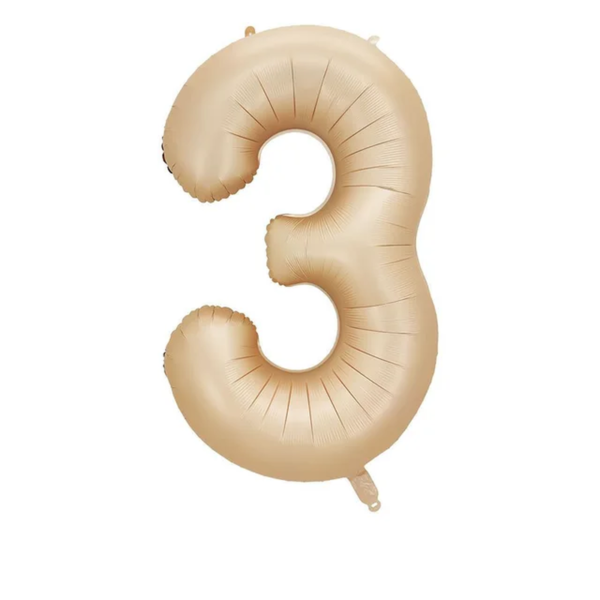40 Inch Brown, Beige & Cream Number Balloons (Air/Helium)