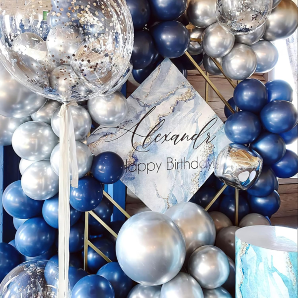 50 Pcs 12 Inch Pearl Navy Blue Balloons - Image 3
