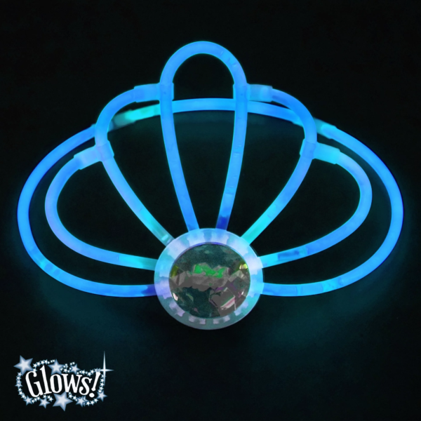 3 Count Glow Stick Crowns with Gem - Image 3