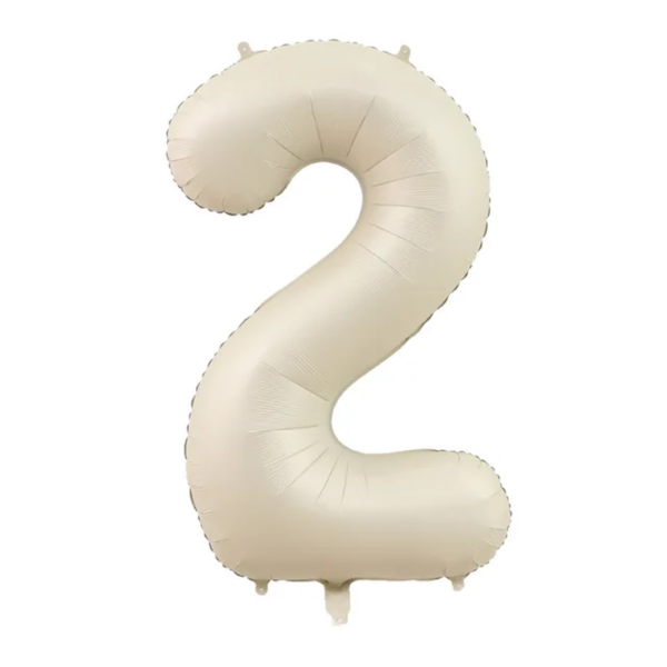 40 Inch Brown, Beige & Cream Number Balloons (Air/Helium) - Image 3