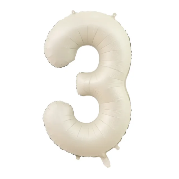 40 Inch Brown, Beige & Cream Number Balloons (Air/Helium) - Image 4