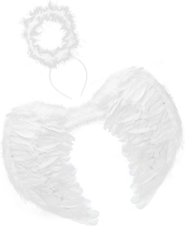 Feather Angel Wings and Halo Headband for Kids Costumes