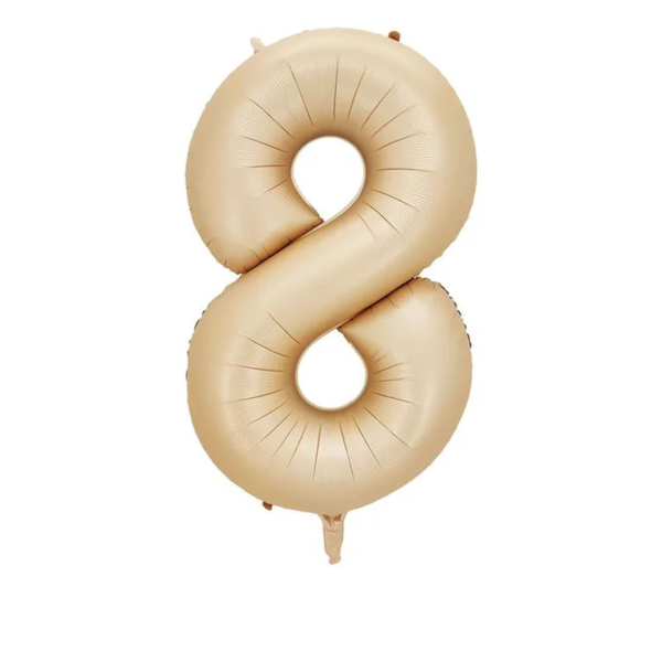 40 Inch Brown, Beige & Cream Number Balloons (Air/Helium) - Image 18