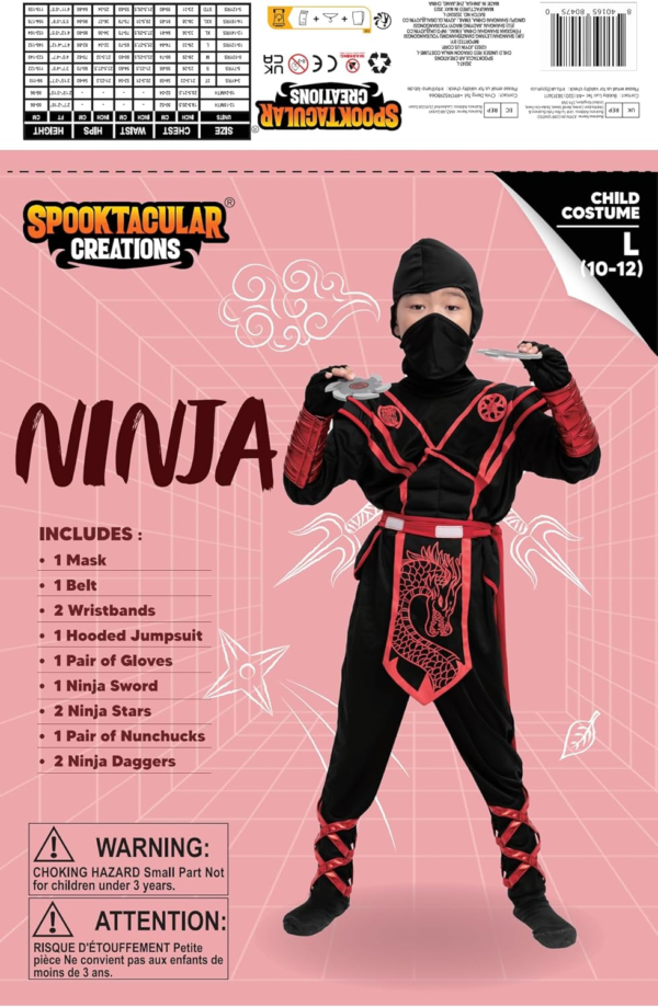 Red Ninja Muscle Costume Child (3-4 Yrs) - Image 10