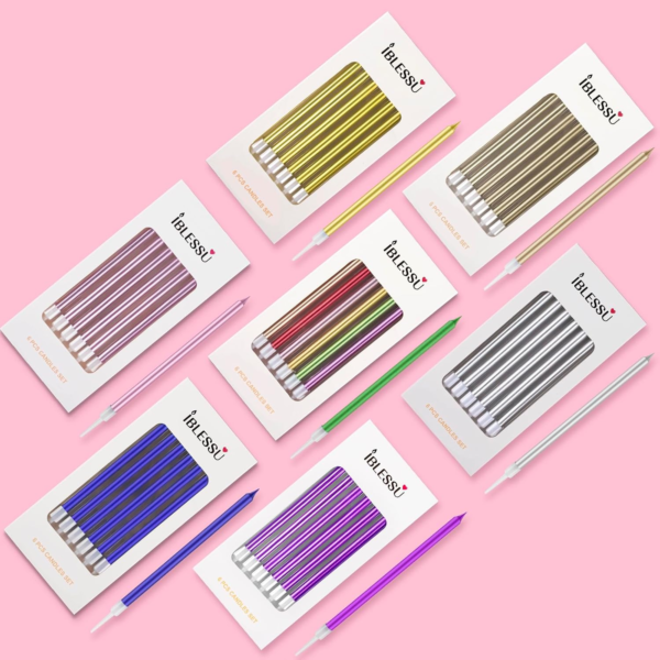 48 Pcs Long Birthday Candles (Purple) - Image 6