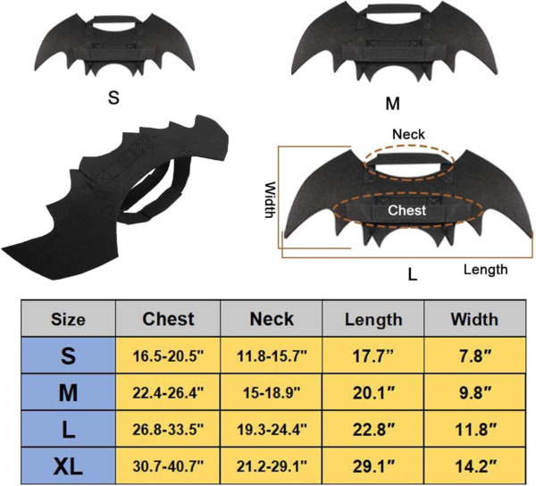 Dog Costume with Bat Wings - Image 2