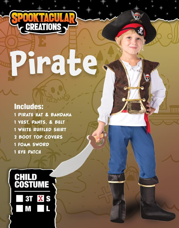 Spooktacular Creations Blue Pirate Costume Boys - Image 5